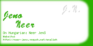 jeno neer business card