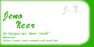 jeno neer business card